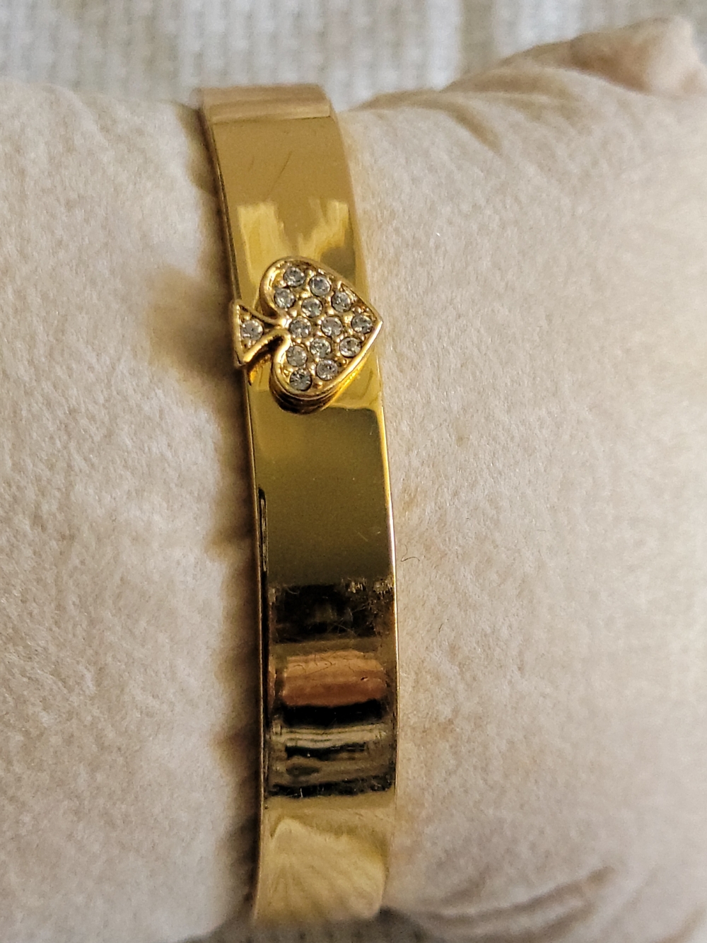 kate spade Gold Tone Heart Pavé Bangle Bracelet